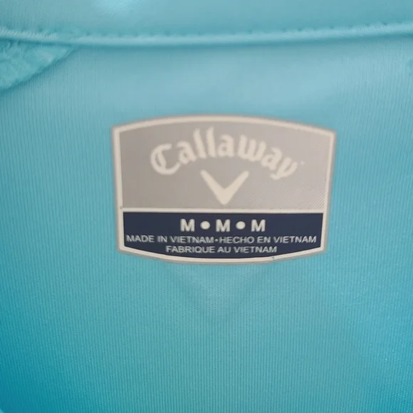 CALLAWAY Women’s Long Sleeve 1/4 Zip Activewear Pullover in Aqua Blue & Yellow M - Picture 8 of 11
